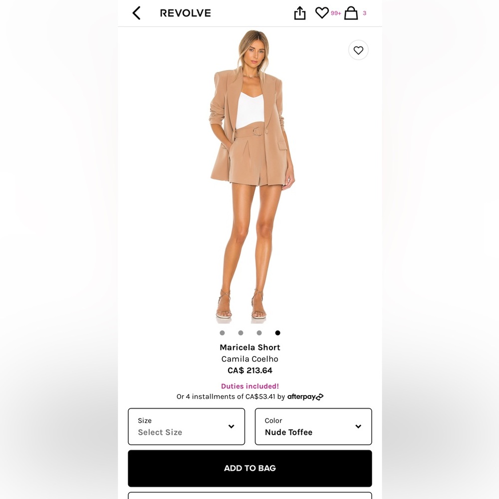 *BRAND NEW* Camila Coelho Maricela Short (Nude Toffee)